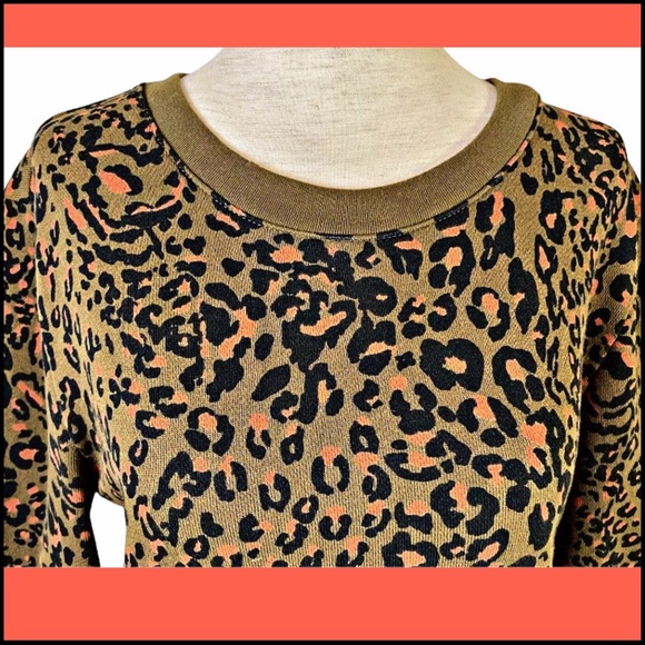 MADEWELL LEOPARD SWEATSHIRT IN JUNGLE CAT Sz MEDIUM - Picture 9 of 15